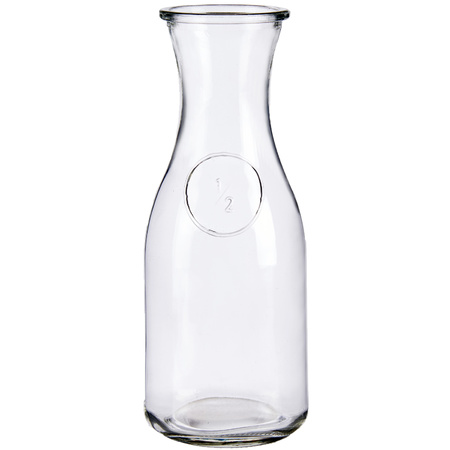 Glass wine carafe of 500 ml with 6x pieces wine glasses for red wine 200 ml