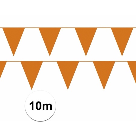 Oranje/Paarse feest punt vlaggetjes pakket 80 meter