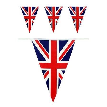 Vlaggenlijn Engeland thema versiering 10 meter - Landen vlaggenlijnen - Bellatio warenhuis