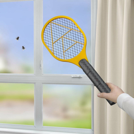 Fly swatter electric - on batteries - mix colours - plastic - 40 cm