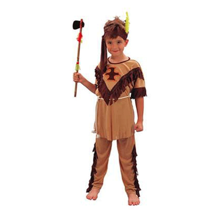 Indianen kostuum maat M met tomahawk voor kinderen
