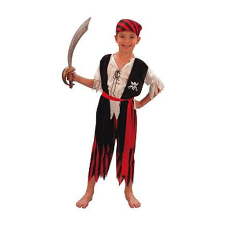 Piraten kostuum maat S met zwaard voor kinderen