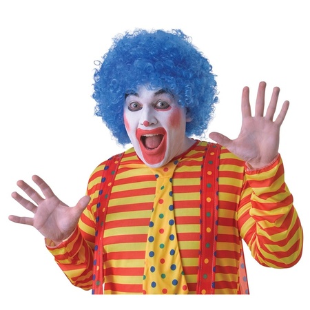 Clown verkleed set volwassenen - Pruik/schmink/handschoenen