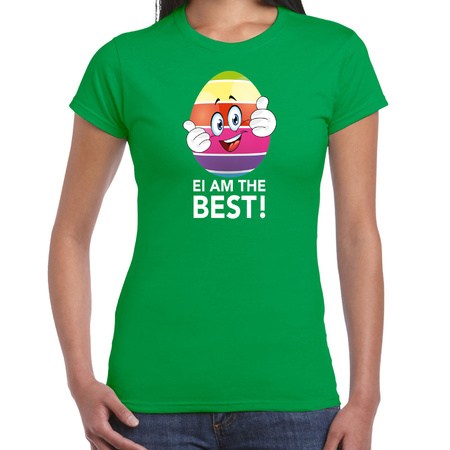 Vrolijk Paasei ei am the best t-shirt groen voor dames - Paas kleding / outfit