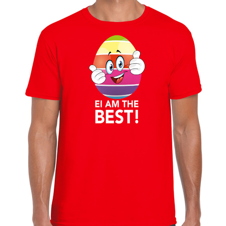 Vrolijk Paasei ei am the best t-shirt rood voor heren - Paas kleding / outfit