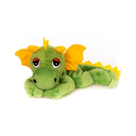 Heat/microwave warming soft toy - Dragon - green - 33 cm - heatpack