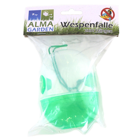 Wespenvanger/wespenval - 2x - groen - kunststof - ophangbaar - 12 cm