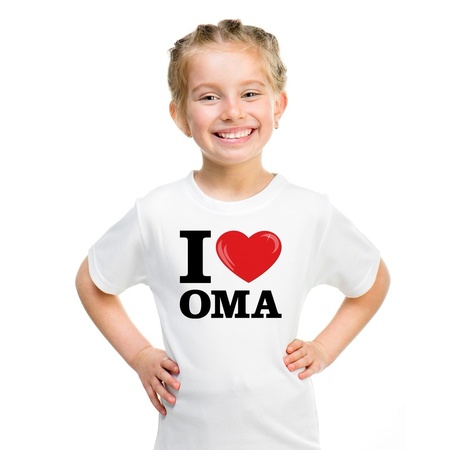 Wit I love Oma t-shirt kinderen