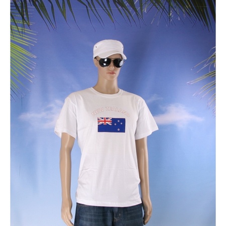 Wit t-shirt Nieuw Zeeland heren