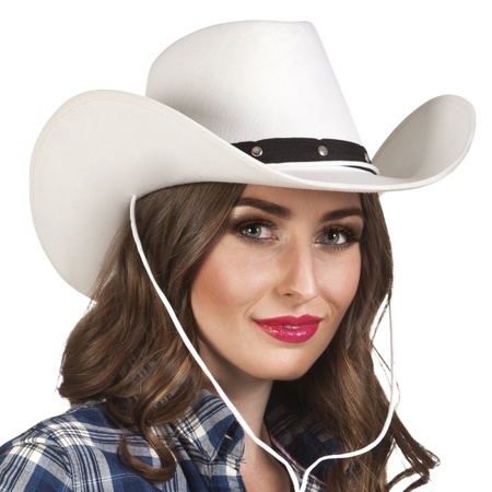 Witte verkleed cowboyhoed Wichita voor dames