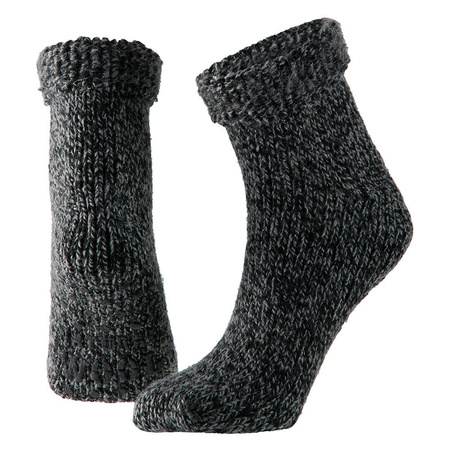 Wollen huis sokken anti-slip voor kinderen zwart maat 23-26
