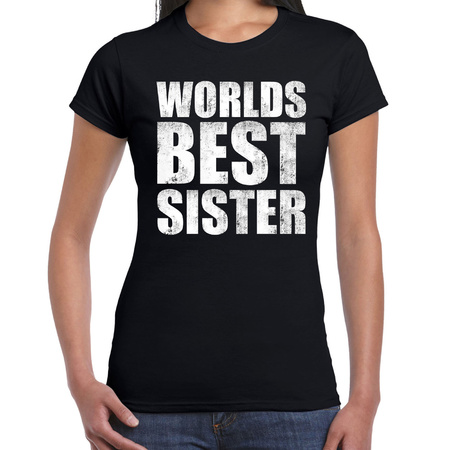 Worlds best sister t-shirt black for women
