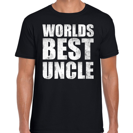 Worlds best uncle t-shirt black for men