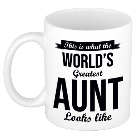 Worlds Greatest Aunt / tante cadeau koffiemok / theebeker 300 ml