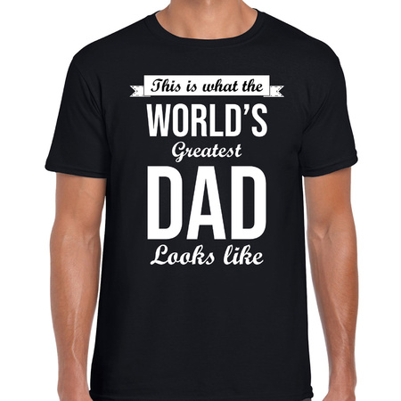 Worlds greatest dad cadeau t-shirt zwart voor heren