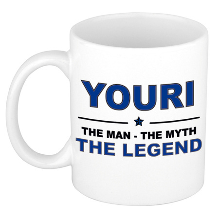 Youri The man, The myth the legend cadeau koffie mok / thee beker 300 ml