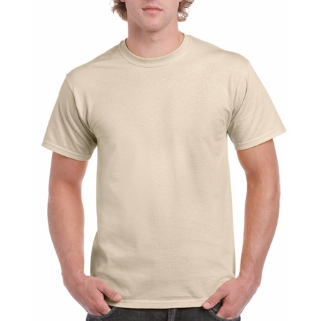 Zandkleur katoenen shirt voor volwassenen