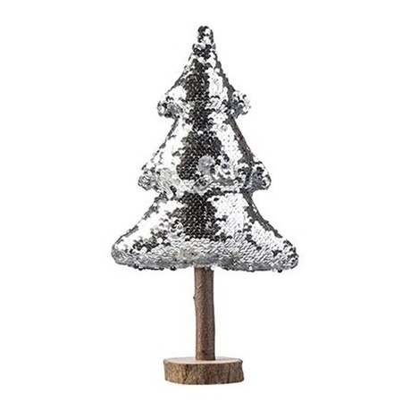 Decoration sequins Christmas tree silver 32 cm