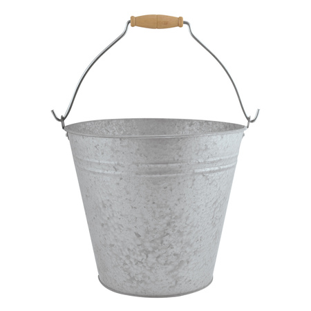 Zinken emmer/bloempot/plantenpot met handvat 9,5 liter