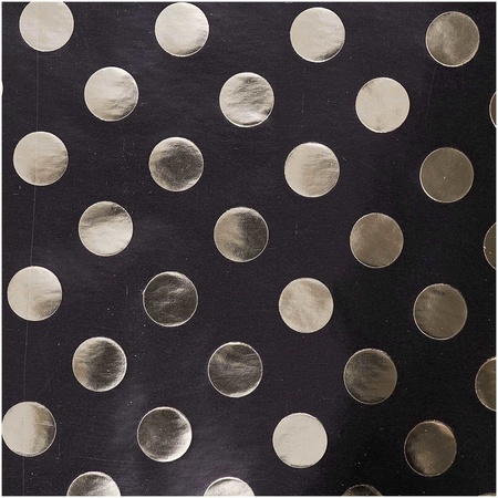 9x Rollen transparante/folie inpakpapier zilveren/gouden stippen pakket - groen/zwart 200 x 70 cm