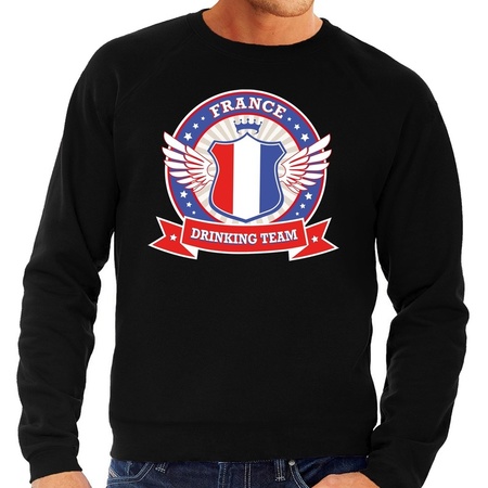 Zwart France drinking team sweater heren