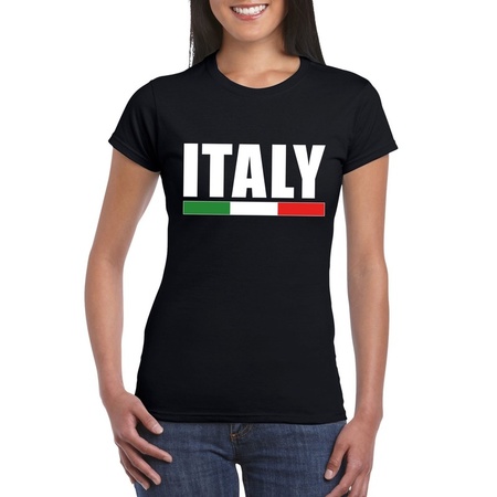 Italy supporter t-shirt black women