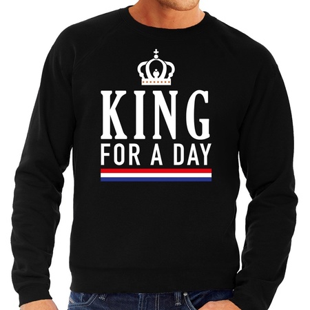 Zwart King for a day sweater voor heren