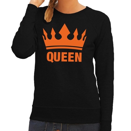 Queen met kroon sweater black women