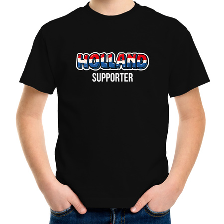 Black supporter shirt Holland supporter for kids