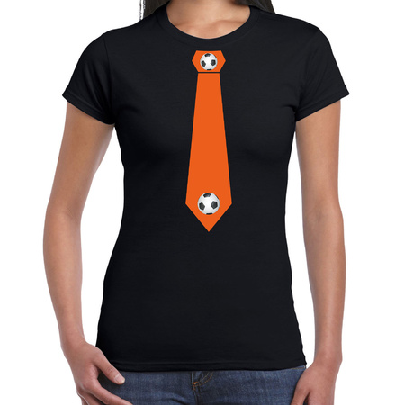 Black supporter shirt Holland football tie for women
