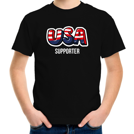 Black supporter shirt usa supporter for kids