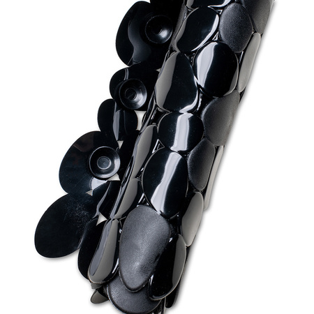 Zwarte anti-slip badmat 68 x 35 cm ovaal