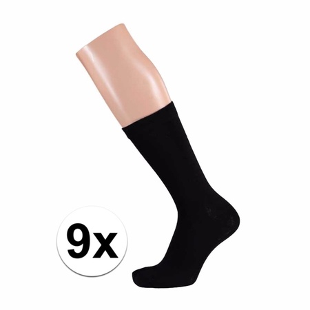 Zwarte dames sokken 9 paar maat 35/42