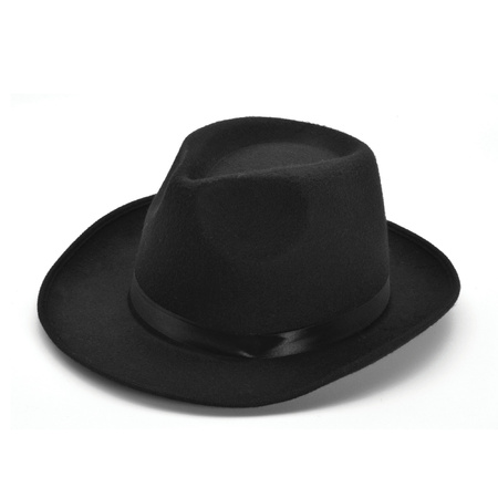Black carnaval Fedora hat for adults