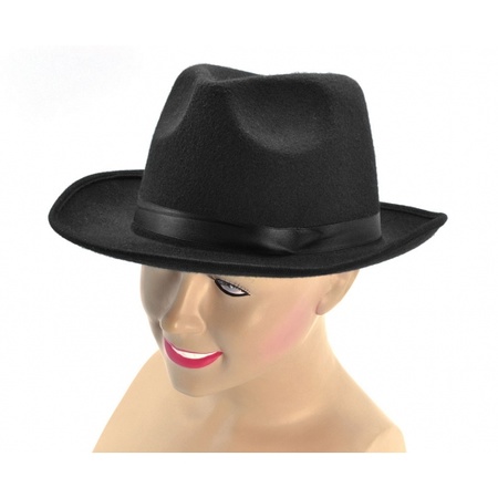 Black carnaval Fedora hat for adults