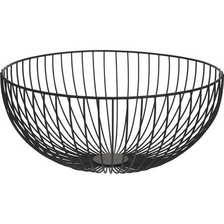 Black fruitbowl/wire basket metal 35 cm