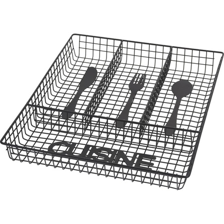 Black insert cutlery tray made of metal 32 cm