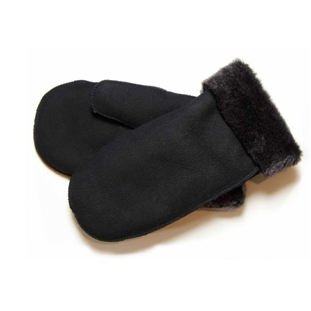 Black Lammy mittens suede for adults