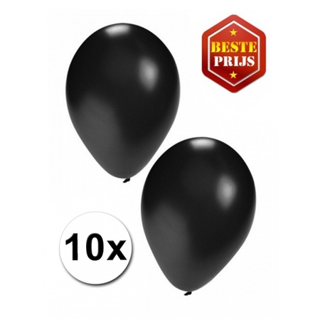 20x Helium ballonnen zwart/wit 27 cm + helium tank/cilinder