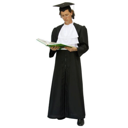 Judges gown black with white jabot