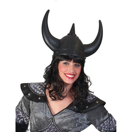 Black viking helmets for adults 59 cm